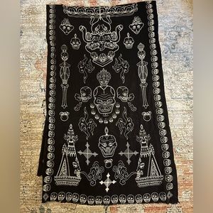 We are owls Anthropologie black & white tribal skull African fashion scarf